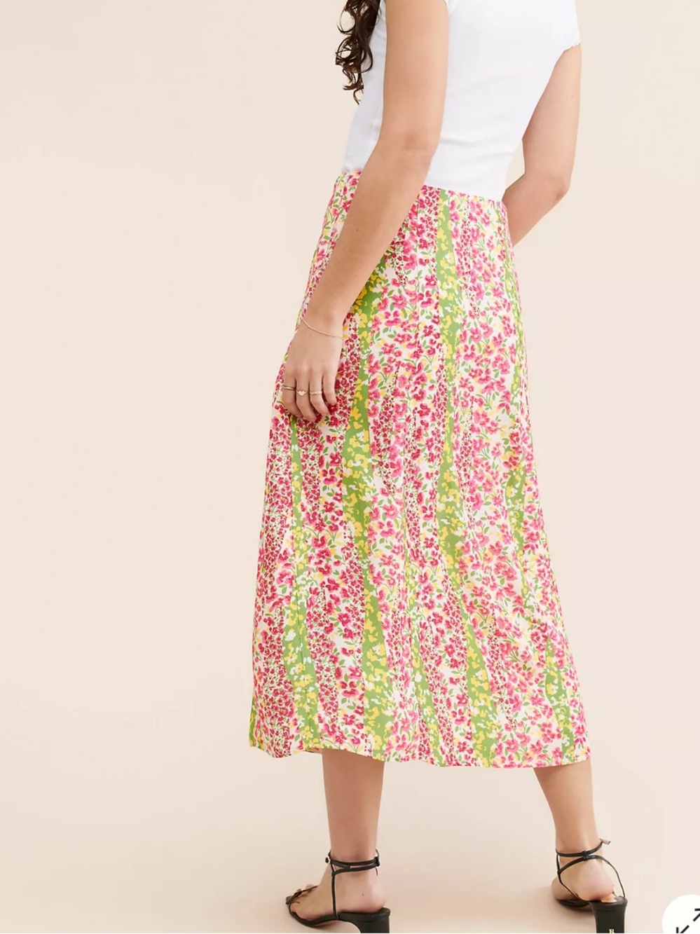 Maeve Floral Side-Slit Midi Skirt - Picture 2 of 5